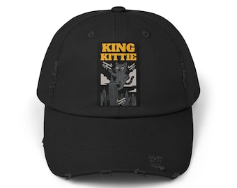 King Kittie Giant Cat City Takeover Unisex Distressed Cap