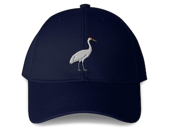 Whopping Crane Embroidered Structured 6-Panel Adjustable Baseball Cap