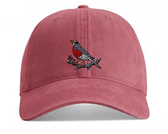 American Robin Embroidered Sunwashed Cap