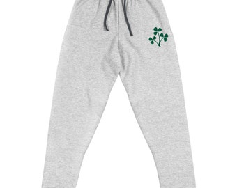 Three Clovers Embroidered Sweatpants Unisex Joggers