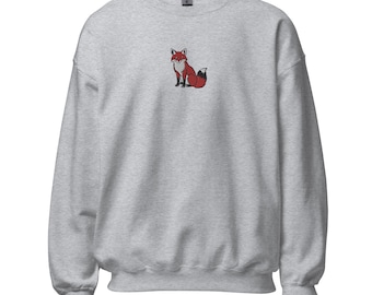 Fox Embroidered Unisex Sweatshirt Cozy Wildlife Inspired Nature Lover Gift