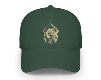 Bold Lion Graphic Cap , Minimalist Animal Design Low Profile Baseball Cap