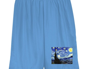 Van Gogh Starry Night Youth Moisture-Wicking Mesh Shorts