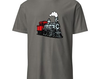 Steam Engine Train Short-Sleeve Unisex T-Shirt | Retro Train Lover Tee | Perfect Gift for Railway Fans & Steam Enthusiasts