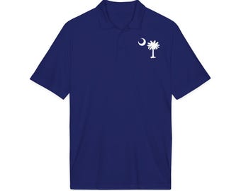 South Carolina Palmetto and Crescent DTF Polo Shirt Performance Moisture Wicking Unisex