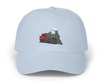 Steam Locomotive Embroidered Train Classic Dad Cap - Vintage Railroad Hat, Engineer Gift, Retro Railway Baseball Cap, Conductor Present,