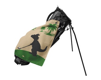 Dinosaur Golfer Golf Towel - Fun and Unique Golf Accessory, Perfect Gift for Golfers, Premium Quality