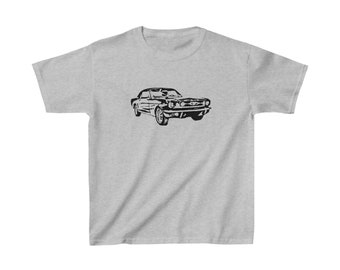 Classic Stang Vintage Sport Car Kids Youth Heavy Cotton™ Tee