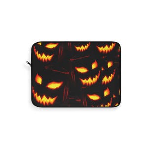 Halloween Laptop Sleeve Spooky Jack-O-Lanterns Universal Polyester Laptop Sleeve