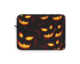 Halloween Laptop Sleeve Spooky Jack-O-Lanterns Universal Polyester Laptop Sleeve