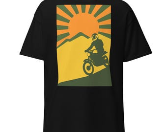 Retro Motocross Tee: I'd Rather Be Riding Sunrise Trail Unisex Classic Vintage Off-Road Motorcycle Shirt