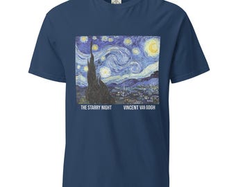 The Starry Night Van Gogh Unisex garment-dyed heavyweight t-shirt