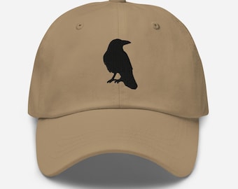 Black Crow Silhouette Embroidered Dad hat