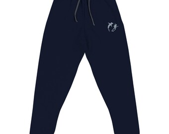 Swimming With Sharks Joggers, Unisex Comfortable Embroidered Sweatpants, Fun Beachwear for Men & Women, Perfect for SCUBA and Shark Lovers