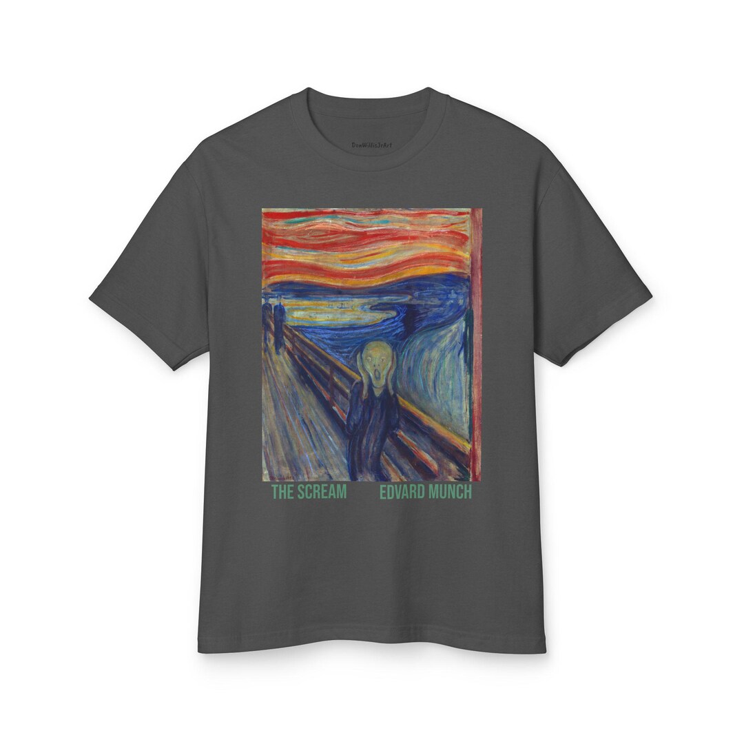 EDVARD MUNCH THE SCREAM Art Print Sweatshirt, Men's Size Small cotton white type Vintage Second Hand
