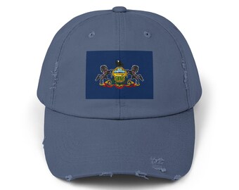 Pennsylvania Flag Distressed Cap: Vintage Keystone State Hat