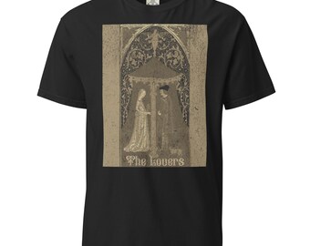 Lovers Renaissance Style Tarot T-Shirt | Unisex Garment-Dyed Heavyweight Tee for Tarot Lovers & Fashion Enthusiasts