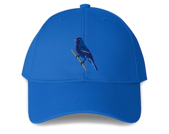 Indigo Bunting Embroidered Structured 6-Panel Adjustable Baseball Cap