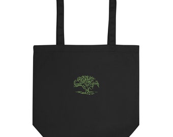 Eco Tote Bag Embroidered Wisened Tree
