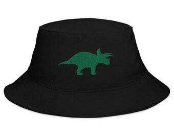 Triceratops Embroidered Dinosaur Bucket Hat