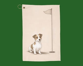 Jack Russell Terrier Golf Towel | Dog Golfer Pet Sports Towel