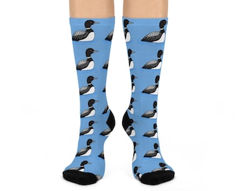 Loon Blue Lake Life Bird Lover Socks