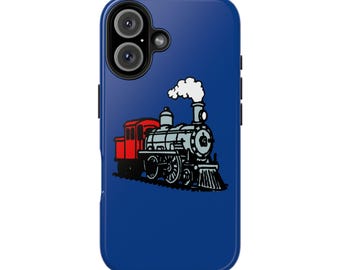 Vintage Steam Engine Locomotive Art Tough Phone Case Covers for iPhone 7-16 and Samsung S21-S24