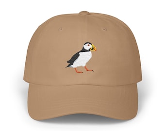 Atlantic Puffin Embroidered Sea Bird Cap, Birdwatcher Baseball Hat, Wildlife Lover Gift, Ocean Animal Dad Cap, Beach Lover Accessory,
