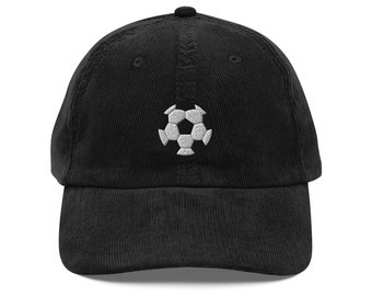 Soccer Ball Embroidered Vintage corduroy cap