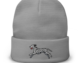 Dalmatian Embroidered Dog Beanie