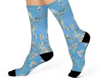 Almond Blossoms by Van Gogh Cushioned Crew Socks