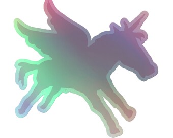 Holographic stickers Winged Unicorn Alicorn