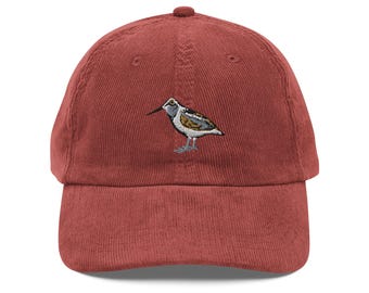 American Woodcock Hat | Embroidered Bird Corduroy Cap | Unique Wildlife Gift for Nature Lovers & Birdwatchers Vintage corduroy cap