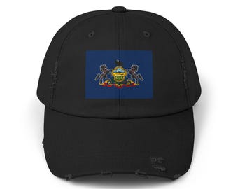 Pennsylvania Flag Cap, Keystone State Hat, Vintage Baseball Cap, Dad Cap, Patriotic Headwear, Gift for Pennsylvanian