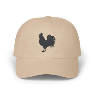Embroidered Rooster Silhouette Cap: Farm Animal Baseball Hat