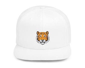 Tiger Face Embroidered Cap, Adjustable Snapback Trucker Hat, Fashion Headwear, Urban Streetwear, Animal Lover Gift