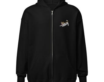 Jack Russell Embroidered Unisex heavy blend zip hoodie
