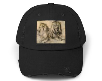 Albrecht Durer Two Lions 1521 Cap, Art Lover Gift, Vintage Style Hat, Renaissance Art Cap, Unisex Baseball Cap