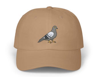 Pigeon Embroidered Bird Classic Dad Cap -  Bird Lover Gift, Birdwatcher Cap for Men and Women