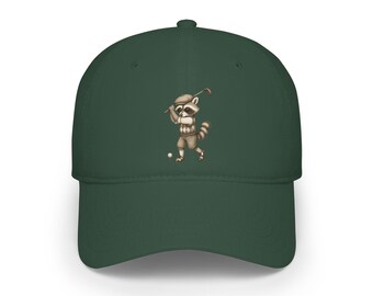 Raccoon Golfer Low Profile Baseball Cap