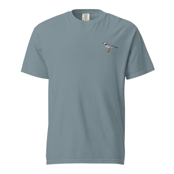 Piping Plover Embroidered Bird Unisex garment-dyed heavyweight t-shirt