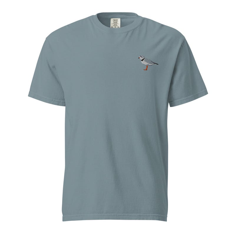 Piping Plover Embroidered Bird Unisex garment-dyed heavyweight t-shirt