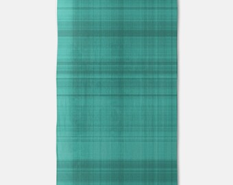 Teal Plaid Jersey Fitted Crib Sheet 28″ (width) X 52″(length) X 4" (thick)