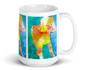 Disco Sabo Dog Ceramic Mug - Unique Pet Lover Coffee Cup, Fun Gift for Dog Owners, Cute,  Colorful Design, Perfect for Home and Office