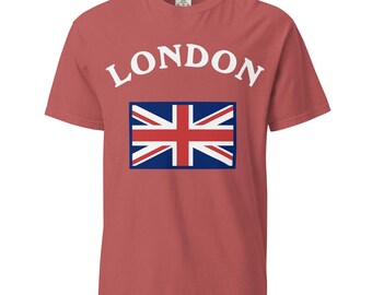 London and Union Jack Unisex garment-dyed heavyweight t-shirt
