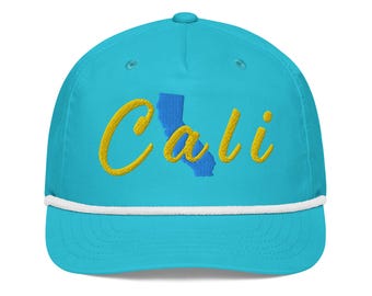 Cali Embroidered Golf Rope Cap | Stylish Hat for Men & Women | Adjustable, Breathable, Perfect all Year