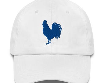 Blue Rooster Embroidered Dad Hat - Adjustable Baseball Cap for Men & Women, Casual Outdoor Style