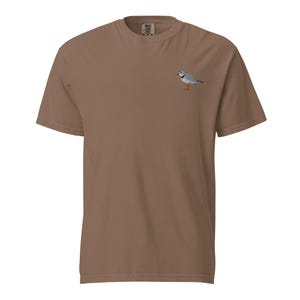Piping Plover Embroidered Bird Unisex garment-dyed heavyweight t-shirt