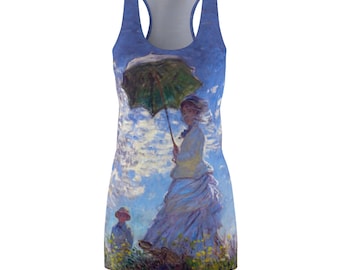Racerback Dress "Monet -Woman With a Parasol - 1875" Women's All Over Print Cut & Sew Racerback Dress
