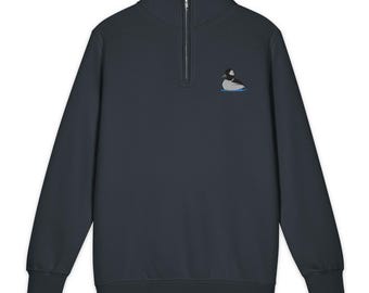 Bufflehead Duck Embroidered  1/4 Zip Fleece Sweatshirt